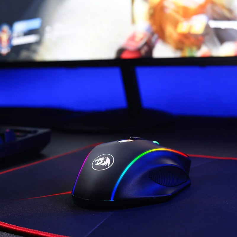 REDRAGON VAMPIRE ELITE Wireless 16000DPI|8 Button|Ergonomic Design|P3335 Optical Sensor|Type-C Cable|RGB Backlit Gaming Mouse - Black - Image 5